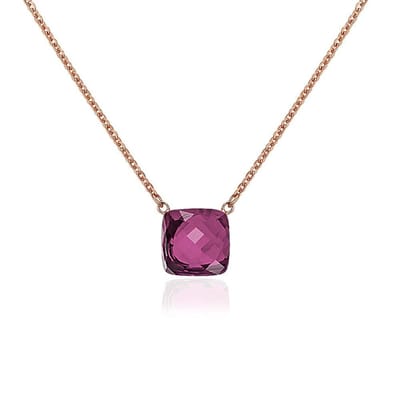Montebello Ketting Bergenia - 316L Staal Roséverguld - Ø10mm - 42+3cm