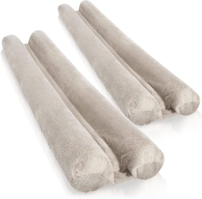 Famanu – Microvezel deurbodemafdichting - tochtstopper met dubbele afdichting - bescherming tegen tocht en geluid (02 stuks - taupe)