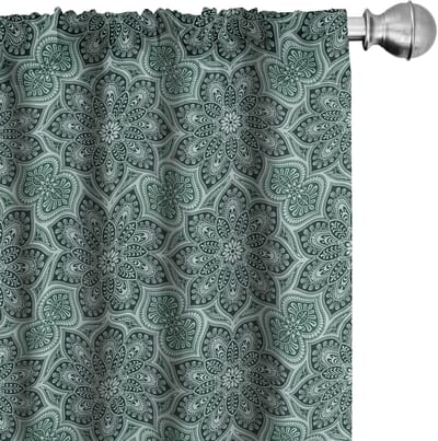 ABAKUHAUS 2-delige Voorhang – Ethnische Bloemen – 75×245 cm