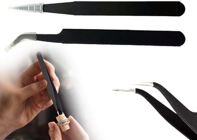 Dailygoods - Pincet - Precisie - Antistatisch - Zwart - Wimperpincet - Roestvrij staal - Geschikt voor wimperverlenging - Zwart