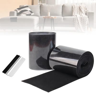 Dailygoods - Weefselreparatietape, textieltape, 10 x 200 cm, zelfklevende stof, waterdicht, luifels, reparatie, plakband, zwart, voor bank, autostoelen, donsjack, 2 stuks