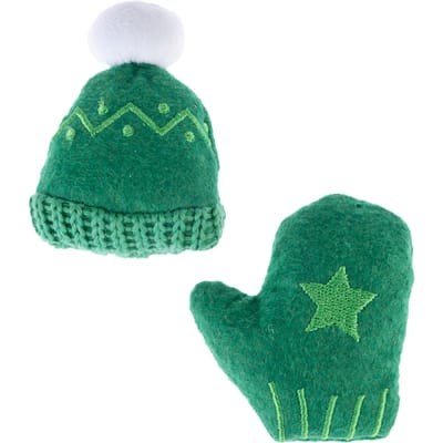 TIAKI Kerst kattenspeelset muts & handschoen set van 2 katten