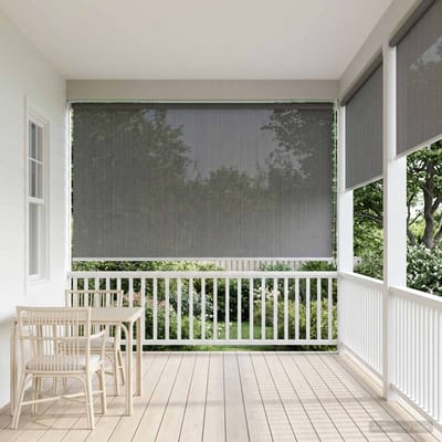 vidaXL - Buitenrolgordijn - 90% - UV-blok - Lichtgrijs - 140 - x - 140 - cm - HDPE