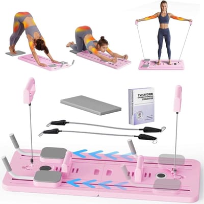 Pilates Reformer Set - Opvouwbaar Pilates Board - Thuis Workout - Automatische Rebound - 106 x 41 cm - Zwart