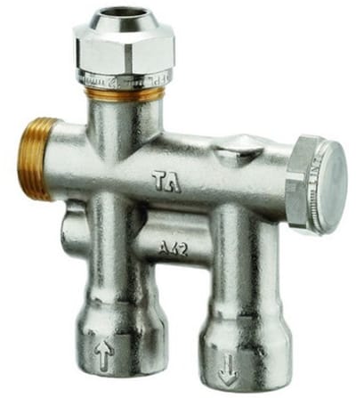 IMI Hydronic Engineering HEIMEIER Eénpijpsverdeler TA RVES,DN 15 aansluiting binnendraad Rp 1/2, 50601100