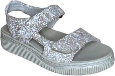 Q Fit Florence sandaal beige bloem (Maat - 39, Kleur - Beige)