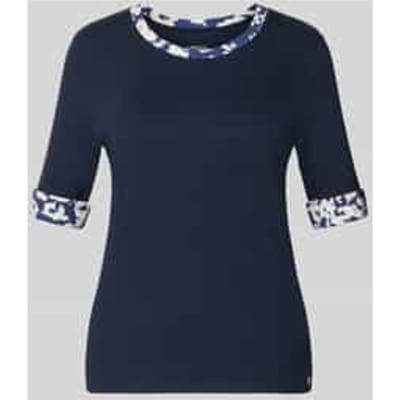 T-shirt met ronde hals en mouwen met omslag
