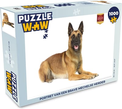 Puzzel Portret van een brave Mechelse herder - Legpuzzel - Puzzel 1000 stukjes volwassenen