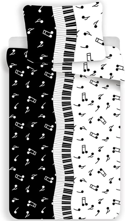 Sweet Home dekbedovertrek Muziek noten 140 x 200 cm - 70 x 90 cm - microflanel