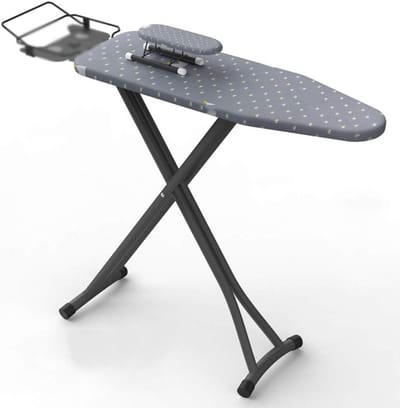 Strijkplank Inklapbaar - Strijkstation Huishoudelijk - Strijken Gemakkelijk Maken - Stalen Gaaspaneel - 74-86 cm Hoogte - Grijs