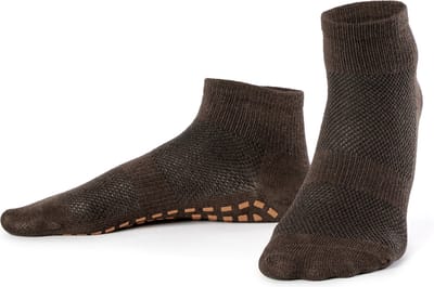 Ecorare® - Yogasokken - Lage gripsokken - Sportsokken - Bruin - Maat S