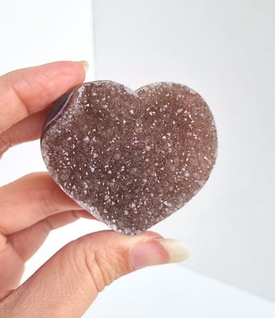 ThaleiaDesign - Amethist hart met agaat - Edelstenen en Mineralen - amethist - Spiritualiteit - Woondecoratie - valentijn - liefde - cadeau - cadeautje vrouw - moederdag cadeau