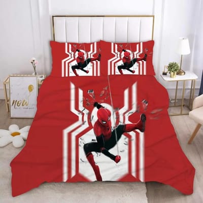 Marvel Comics Spider Man Anime Beddengoed Set Dekbedovertrek 1009 Polyester Geschikt Voor Kinderen En Volwassenen 3-Delige Set AU Double(180*210cm)3pcs