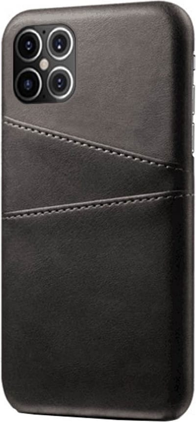 Peachy Duo Cardslot Wallet kunstleer hoesje geschikt voor iPhone 12 Pro Max - zwart