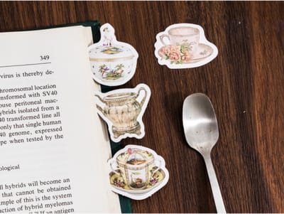 High Tea Servies Stickers 46 stickers – Bullet Journal, Planner & Scrapbook Stickers – Sinterklaas & Kerstcadeau – Schoencadeau – Cadeaus onder €5