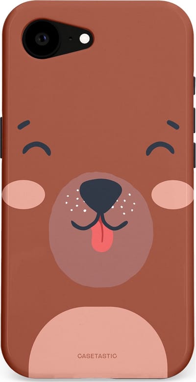 Casetastic hoesje geschikt voor Apple iPhone 16e / Apple iPhone 17e - MagSafe - Dubbellaagse bescherming - Knuffelkopjes beer - Fashion Case - Terracotta Taupe