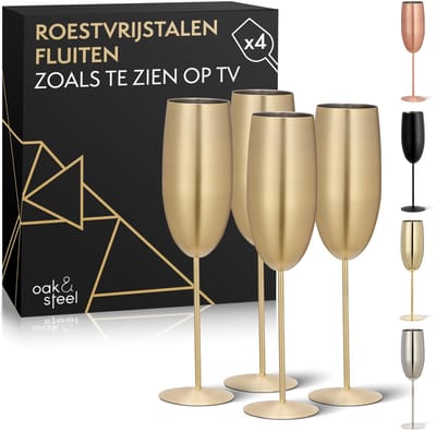 Dailygoods- Champagnefles Roestvrijstaal - Cadeauverpakking - 284 Ml