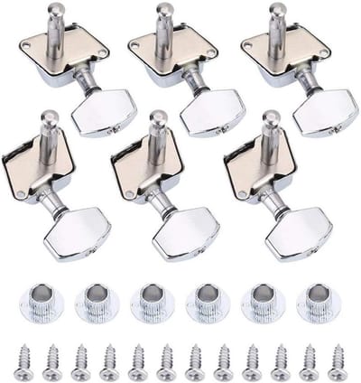 EGoods - Tuning Pegs voor Gitaar, 6 stuks Semi-geclozen Machine Heads, Akoestisch, Elektrisch en Folk Gitaaronderdelen