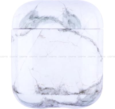 DrPhone PL3 - Marmer Patroon Case - Geschikt voor Airpods 1/2 - Beschermende Case – Silicone & TPU Cover – Wit