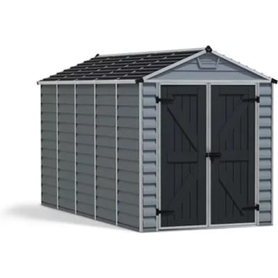 Canopia Metalen Tuinhuis Skylight - Grijs - 378x185cm - Enkele Deur - Met Vloer