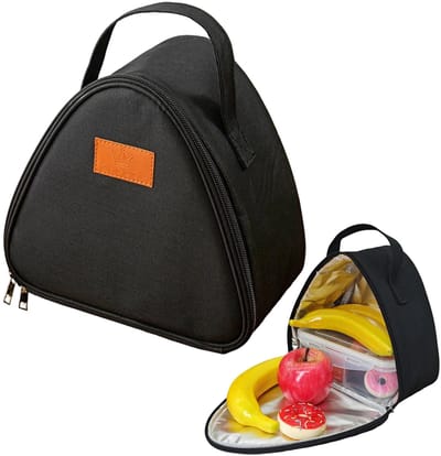 Dailygoods- Lunchtas Driehoekig Groot - Koeltas - Picknicktas - Werktas - Voedselbehoud - Zwart 22,5 x 13 x 22 cm