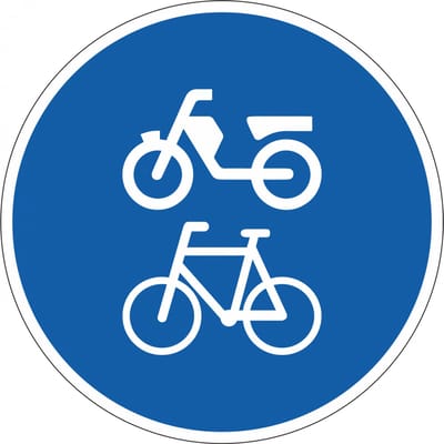 Bromfietspad bord - kunststof - G12a 300 mm