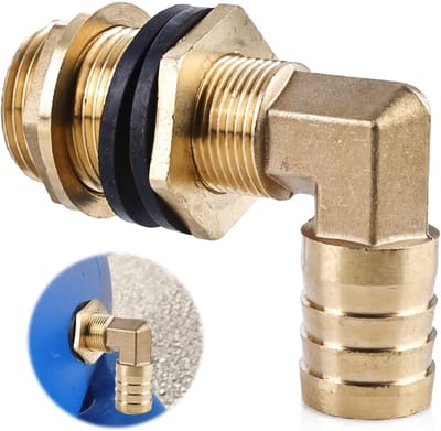 Tankvoeding en Schroefverbinding voor Regenwateropvang: 3/4 Inch IG en 1 Inch AG met Slangaansluiting van 25 mm en 2 Seals voor Regenvaten en Cisternen