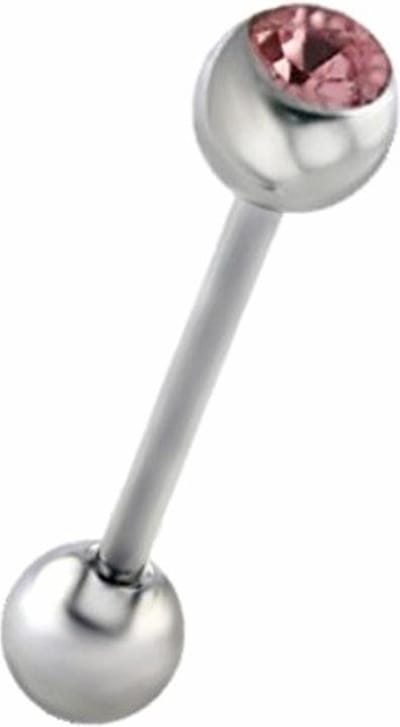 Fako Bijoux® - Tongpiercing - Kristal - Roze