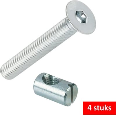 i-Fix verbindingsschroef PK met bus | verzinkt | M6 x 50 mm | platkop | 4 STUKS