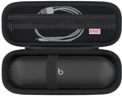 Draagtas voor Draadloze Bluetooth-luidspreker - Handige Tas met Extra Opbergzak voor Oplaadkabels, Zwart
