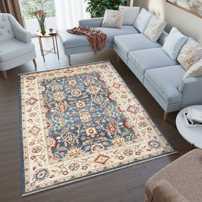 Tapiso Rivoli Vloerkleed Vintage Oosters Blauw Tapijt Maat- 120x170