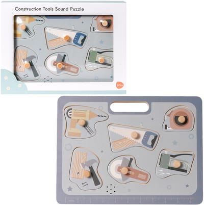 Speelgoedtopdeals - Houten Geluidenpuzzel Gereedschap - Geluid - Klussen