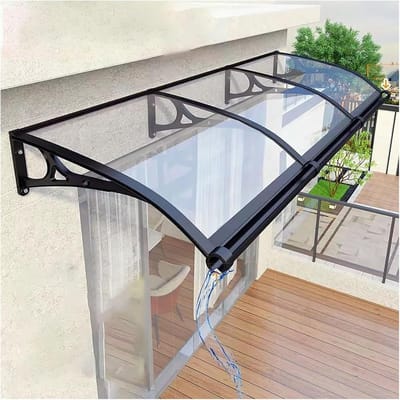 Deurluifel Polycarbonaat - Voordeur Luifel Terras - Buitenbescherming Weer - Hoge Schokbestendigheid - 60 x 120 cm - Transparant