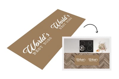 Keukenloper - Loper keuken - Baas - Bruin - Wit - Quotes - 120x50 cm - Keukenloper vinyl