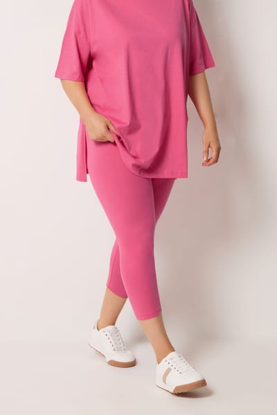 Yours Roze Cropped Leggings Met Elastische Taille Size 42