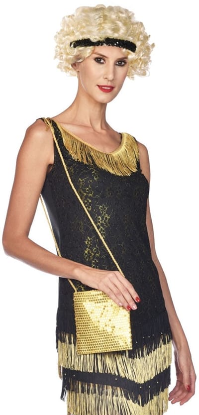 Gouden pailletten tas Caroline