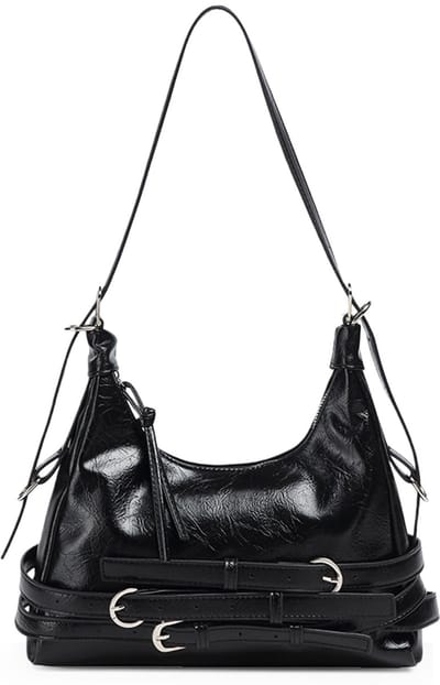 Dailygoods - Aucuu Schoudertas Y2K Clutch Purse voor vrouwen, lederen tas voor dames, crossbody tassen, lederen hobo tassen, halve maan hobo handtas, oksel portemonnee met 2 verstelbare riem