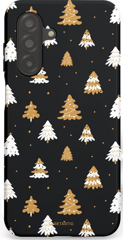 Casetastic hoesje geschikt voor Samsung Galaxy A26 - Dubbellaagse bescherming - Happy Chistmas Kerstbomen - Fashion Case - Zwart