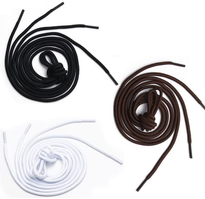 Dailygoods- Schoenveters 4mm Rond - 6 Stuks - Polyester - Schokbestendig - Voor Sneakers/Boots - Duurzaam - Vervangende Veters