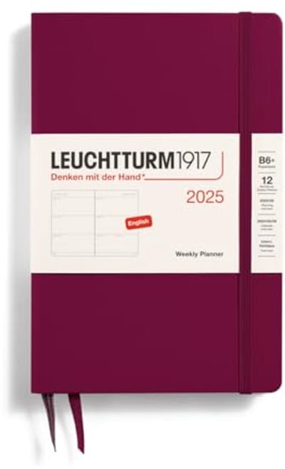 Weekkalender 2025 - B6+ Formaat, Port Red, Paperback