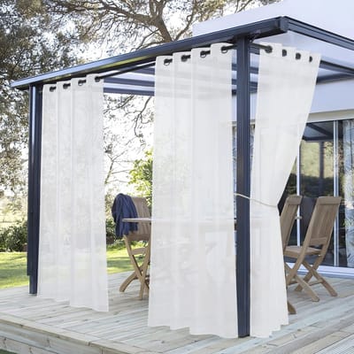 Dailygoods- Gordijnen Waterdicht - Gordijnen met Ringen - Buitengordijnen Transparant - Verduisterend - 2 Panelen - 137B x 243H cm