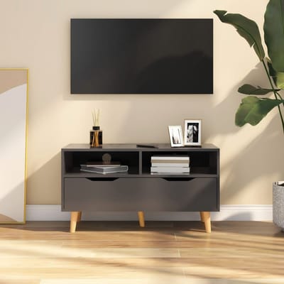 vidaXL - Tv-meubel - 90x40x48,5 - cm - bewerkt - hout - grijs