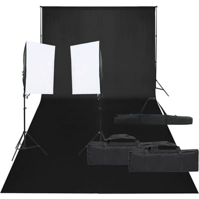 vidaXL - Fotostudioset - met - verlichtingsset - en - achtergrond