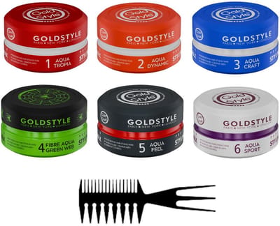 6 Soorten Gold Style Haarwax - Voor Mannen - Hair Styling Wax - 900 ml - Haar Wax Mannen