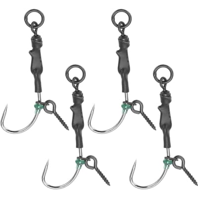 Pêche à la carpe Rig Ronnie Vis Mate Boucle Rig de Pêche avec Revêtement PTFE pour Eau Douce Eau Salée barbless, #4 gray