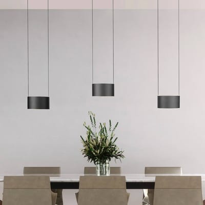 PURE LED hanglamp Clipse, grijs, lengte 110 cm, CTT, 6-lamps.