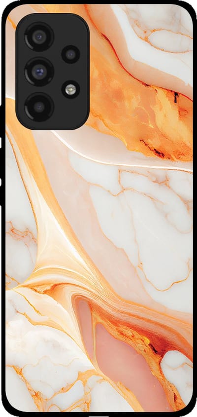 Smartphonica Telefoonhoesje voor Samsung Galaxy A53 5G met marmer opdruk - TPU backcover case marble design - Oranje geschikt voor Samsung Galaxy A53 5G