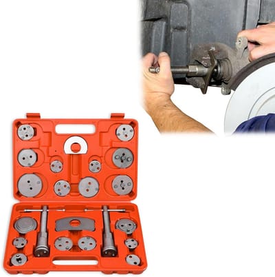 Remzuiger Terugstelset - Remklauw Gereedschap - Auto Reparatie - 22-Delige Set - Universeel - Zilver