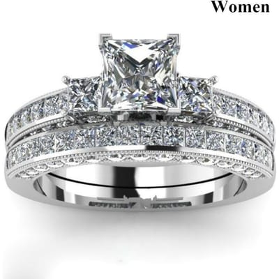 Charm Bagues Couple Romantique Femmes Bagues Strass Rouges Ensemble Tendance Hommes Acier Inoxydable Celtique Dragon Bagues Alliance Bijoux 11 gray