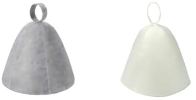 2 stuks saunahoeden - vilten saunahoofddeksels voor mannen en vrouwen - vilten hoeden - vilten hoeden - saunahoeden -Grijs + Wit-34*34*23cm